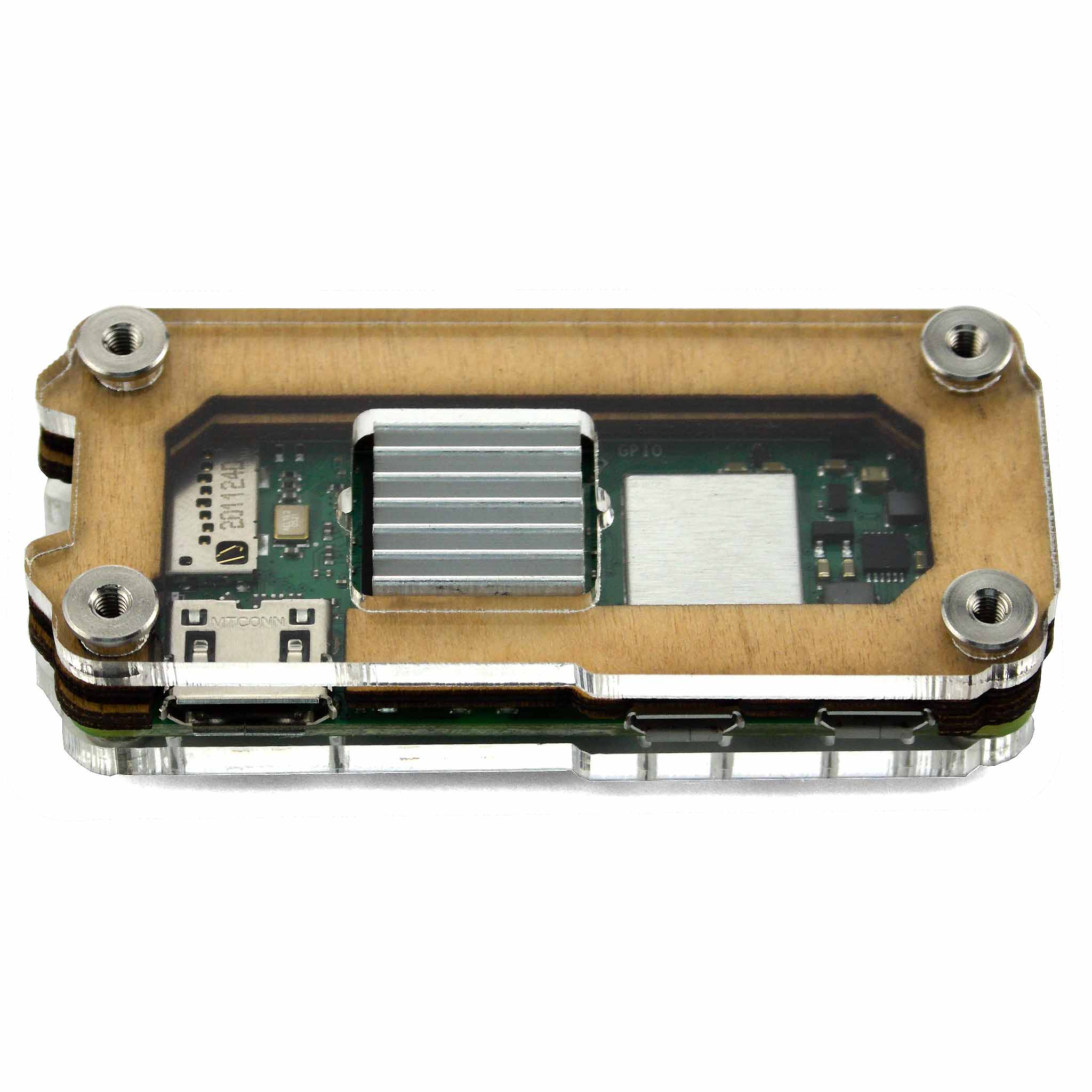 Zebra Zero Heatsink Raspberry Pi Zero 2 Case - Wood - The Pi Hut