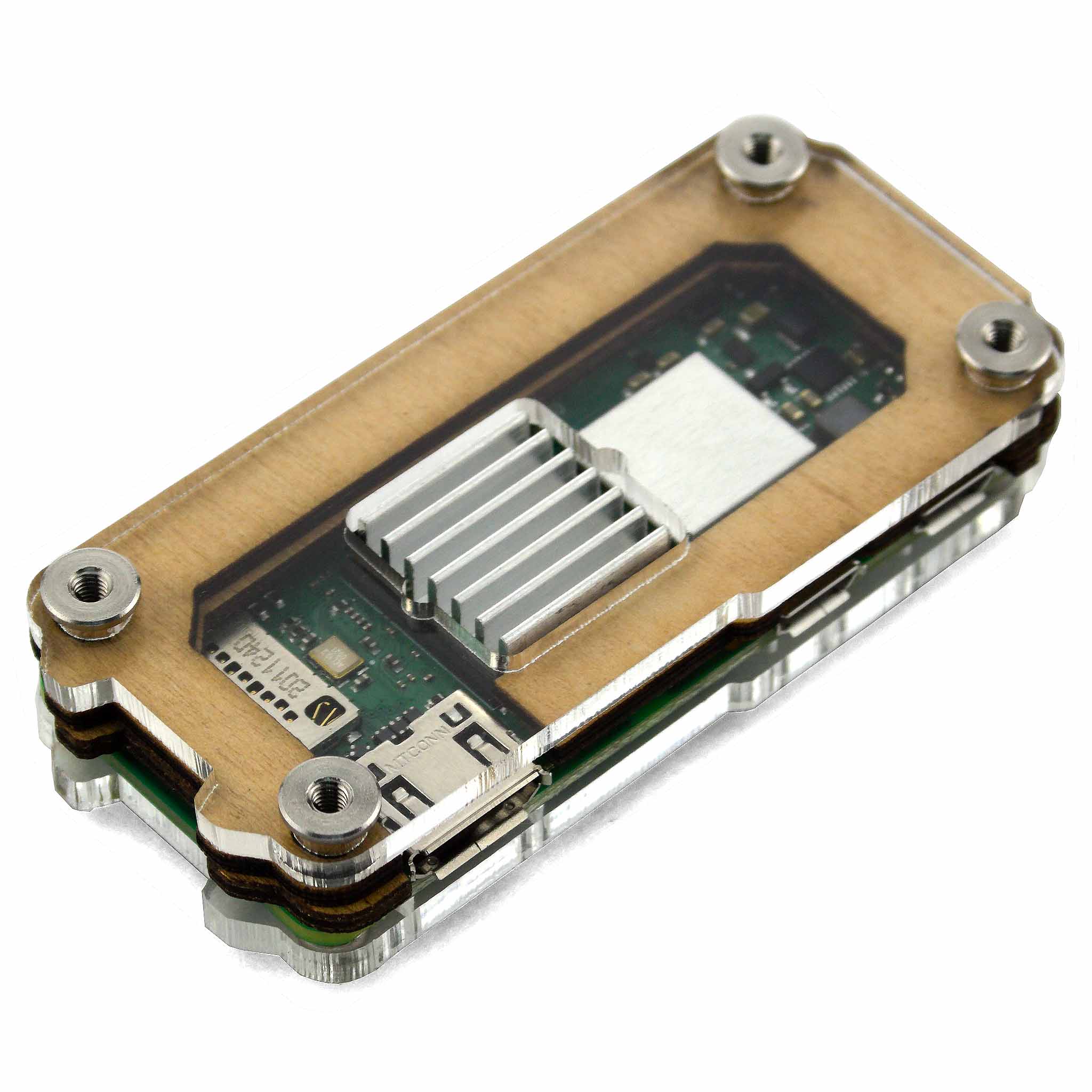 Zebra Zero Heatsink Raspberry Pi Zero 2 Case - Wood - The Pi Hut