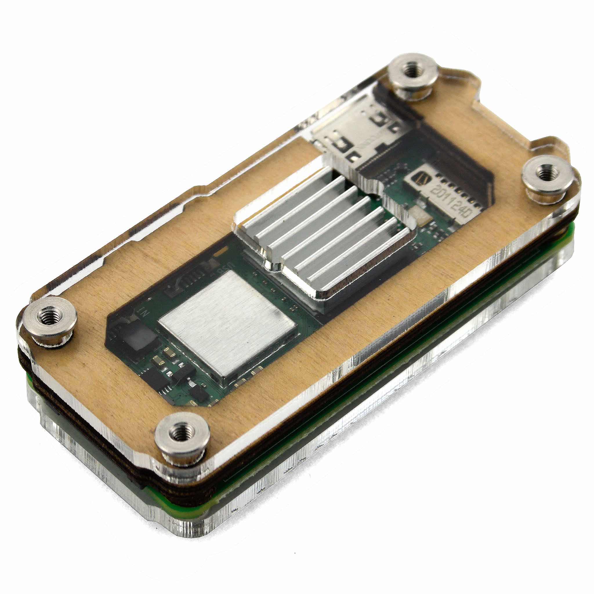 Zebra Zero Heatsink Raspberry Pi Zero 2 Case - Wood - The Pi Hut